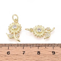 Brass Micro Pave Cubic Zirconia Pendants&nbsp;KK-T071-127G