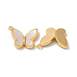 Brass Pave Shell Butterfly Charms&nbsp;KK-K378-30G