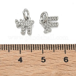 Brass Micro Pave Clear Cubic Zirconia Pendants&nbsp;KK-D229-02P