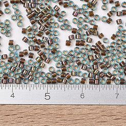 MIYUKIデリカビーズ  シリンダー  日本製シードビーズ  11/0  (db1775) トパーズ裏地付きアクア ab  1.3x1.6mm  穴：0.8mm  約2000PCS /ボトル  10 G /ボトル&nbsp;SEED-JP0008-DB1775