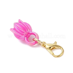 花のアクリルペンダント装飾  合金製カニカン付き  ゴールドカラー  28mm&nbsp;HJEW-JM04022