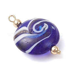 Handmade Gold Sand Lampwork Pendants&nbsp;PALLOY-JF04217-02