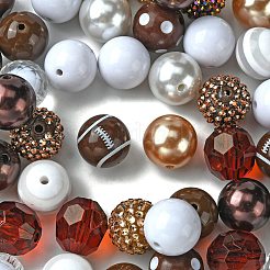 DIY Rugby Acrylic Beaded Keychain Pendant Decoration Making Kit&nbsp;MACR-CJC0004-18