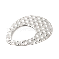 変色しない304ステンレススチールペンダント  ティアドロップ  ステンレス鋼色  35x26.5x1.3mm  穴：1.6mm&nbsp;STAS-L268-001P