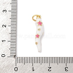 Brass Micro Pave Cubic Zirconia & Enamel Pendants&nbsp;KK-Q098-35G-B