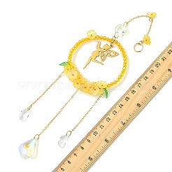 Glass & Acrylic Suncatcher with Brass Cable Chains & 201 Stainless Steel Pendants&nbsp;HJEW-JM04987-01