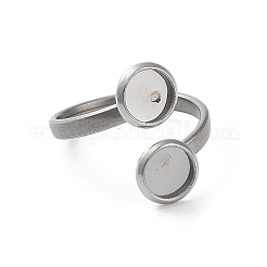 Non-Tarnish 304 Stainless Steel Open Cuff Ring Findings&nbsp;X-STAS-E124-05A-P
