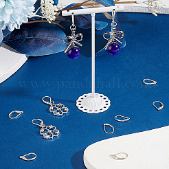 12個 3スタイル スターリングシルバー フレンチフックピアス金具  スタンプ925個付き  銀  15~16x9.5~10x2mm  ピン：0.6~0.8mm  4個/スタイル&nbsp;STER-PH0001-36