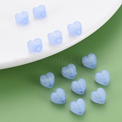 模造ゼリーアクリルビーズ  ハート  ミディアムスレートブルー  8x8.5x5.5mm  穴：2.5mm  約2030個/500g&nbsp;MACR-S373-95-EA01