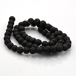Natural Lava Rock Round Beads Strands&nbsp;G-N0120-18-6mm