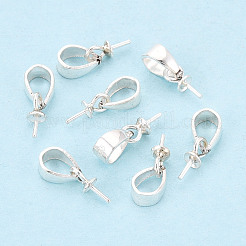 スターリングシルバー製カップペグベイル925個  s925スタンプあり  片穴パーツ用  銀  10.5~11mm  穴：4x3mm  トレイ：6~6.5x2.5mm  ピン：0.5mm&nbsp;STER-T009-23S