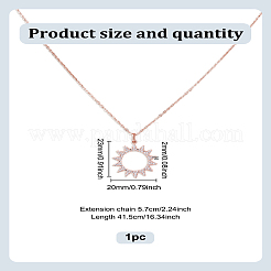 1Pc Brass Crystal Rhinestone Sun Pendant Necklaces for Women&nbsp;NJEW-LP0009-57