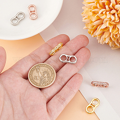 6Pcs 3 Colors Brass Pave Clear Cubic Zirconia Connector Charms&nbsp;KK-PH0006-66