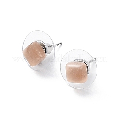 Natural Sunstone Stud Earrings for Women&nbsp;EJEW-K091-01P-06