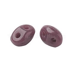 チェコガラスシードビーズ  2穴  不透明色  パープル  5x3.5x3mm  穴：0.5mm  約630個/箱&nbsp;SEED-JP0005-23030
