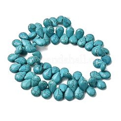 合成ターコイズビーズ  染め  ドロップ  ターコイズ  13x10mm  穴：1mm  約1200個/キログラム&nbsp;TURQ-13X10-159