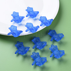つや消しアクリルパーツ  クマ  藤紫色  38.5x34x15mm  穴：2.5mm  約94個/500g&nbsp;MACR-S373-60K-06