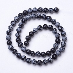 Natural Snowflake Obsidian Beads Strands&nbsp;G-D855-11-6mm