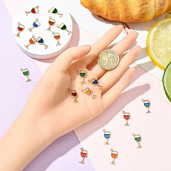 20Pcs 4 Colors Alloy Enamel Pendants&nbsp;ENAM-YW0006-15