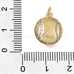 Brass Micro Pave Clear Cubic Zirconia Charms&nbsp;CU-CBAEEA8-27G