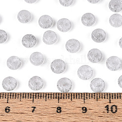 ガラスシードビーズ  模造キャットアイビーズ  ロンデル  銀  6x3mm  穴：1mm  約2500個/ポンド&nbsp;SEED-T007-17A