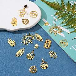 20Pcs 10 Style 201 Stainless Steel Laser Cut Charms&nbsp;STAS-SZ0002-67G