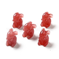 オペーク樹脂ビーズ  兎  ミックスカラー  10.5x16x16.5mm  穴：1.6mm&nbsp;RESI-G060-06