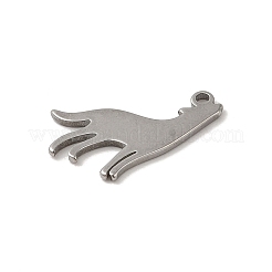 変色しない304ステンレススチールチャーム  オオカミのチャーム  ステンレス鋼色  14x15x1mm  穴：1.2mm&nbsp;STAS-G312-02P