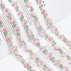 ポリエステルリボン  花柄  フラット  服飾材料  アザミ  3/4インチ（18x1.5mm）&nbsp;OCOR-WH0068-45C