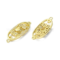 Rack Plating Brass Micro Pave Clear Cubic Zirconia Pendants&nbsp;KK-R157-02G