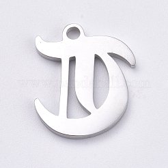 304ステンレスペンダント  文字L  文字.t  T：17x14x1mm  穴：1.8mm&nbsp;STAS-CJC0001-22T