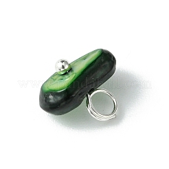 ナチュラルチップ染めシェルチャーム  真鍮のループを有します  混合色  銀  8~9x5~10x4.5~7mm  穴：3.5mm&nbsp;PALLOY-JF01338-02