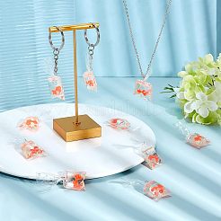 金魚の3Dウォーターバッグキーホルダー作りキット  樹脂ペンダント入り  アイアン製キーリング  オレンジ  20個/箱&nbsp;DIY-NB0007-42