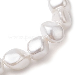 Electroplated Nuggets Shell Pearl Beaded Stretch Bracelets for Women&nbsp;BJEW-JB10710