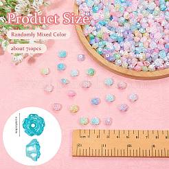 100g ABSプラスチックビーズキャップ  花  カラフル  8x5mm  穴：1mm&nbsp;KY-SZ0001-68
