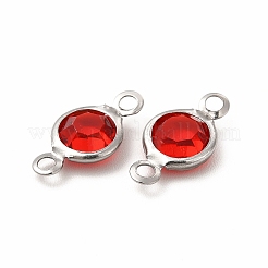 304 Stainless Steel with Glass Connector Charms&nbsp;STAS-G305-08P-02