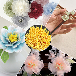 石膏の花芯400個  きいろ  57x1mm&nbsp;DIY-WH20031-095