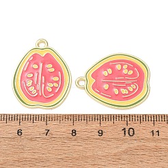 合金エナメルチャーム  フルーツチャーム  ゴールドカラー  グアバのお守り  28x23x2mm  穴：2.5mm&nbsp;AL-CBA1DF6-02F
