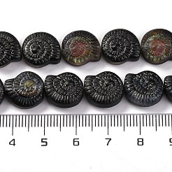 電気メッキガラスビーズセット  半分虹メッキ  カタツムリ  ブラック  12.5x11.5x4.5mm  穴：1mm  約50個/連  24.41インチ（62cm）&nbsp;EGLA-F164-HP02