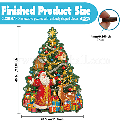 男の子と女の子のためのDIY木製組立動物のおもちゃキット  子供の知性のおもちゃ  クリスマスツリー  285x403x4mm  ボックス：19.8x15.9x5.5cm&nbsp;AJEW-WH0344-0163
