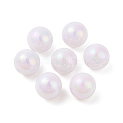 メッキABSプラスチックビーズ  ラウンド  ホワイト  16mm  穴：2mm&nbsp;OACR-B026-02A