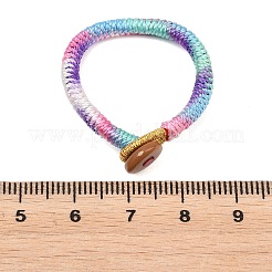 Handwoven Gradient Braided Polyester Cord Pendant Decorations&nbsp;HJEW-F026-01E
