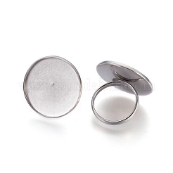 Tarnish Resistant Adjustable 304 Stainless Steel Finger Rings Components&nbsp;STAS-I097-092P
