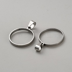 Stainless Steel Open Back Bezel Pendant Cabochon Settings&nbsp;STAS-WH0033-58P