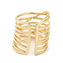 Rack Plating Brass Open Cuff Rings&nbsp;RJEW-M168-06G