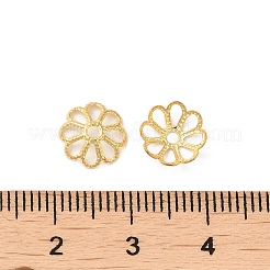 316ステンレススチールビーズキャップ  マルチ花弁  花  18KGP本金メッキ  8.5x2.5mm  穴：1.5mm&nbsp;STAS-C080-02A-G