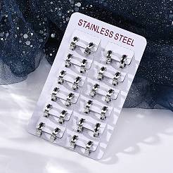 304 Stainless Steel with Enamel Hoop Earrings&nbsp;EJEW-M001-21A-P