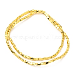 合成磁気無しヘマタイトビーズ連売り  三角形  黄金メッキ  3x2.5x2.7mm  穴：0.8mm  約133個/連  16.30''（41.4センチメートル）&nbsp;G-E602-09B