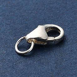 925スターリングシルバーカニカン  925銀メッキ  9x4x4mm  穴：1.5mm&nbsp;STER-U009-11S