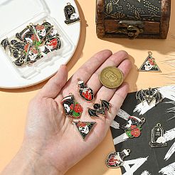 20個5スタイルハロウィンアロイエナメルペンダント  ゴールドカラー  混合図形  25~30x17~26x1.3~1.6mm  穴：2mm  4個/スタイル&nbsp;FIND-CJ0002-40
